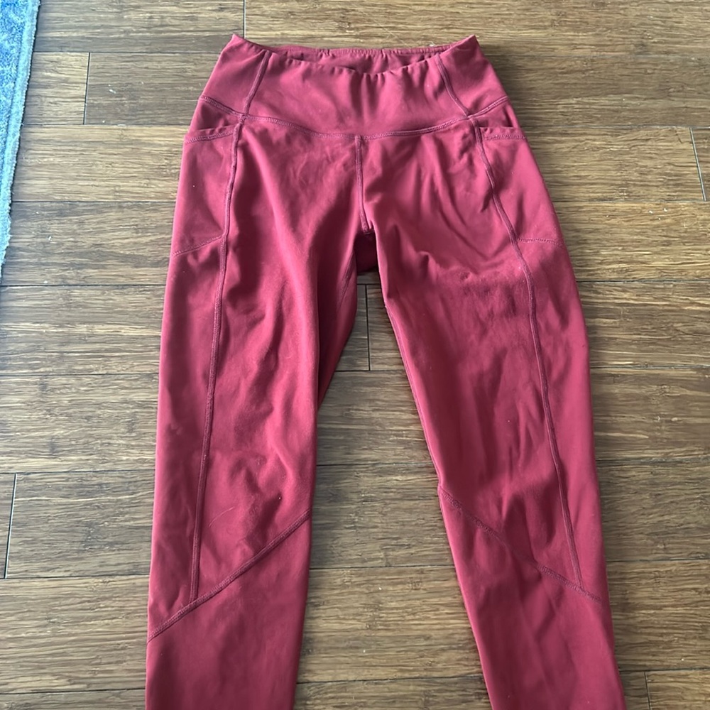 Feed Me Fight Me Red Leggings with Pockets